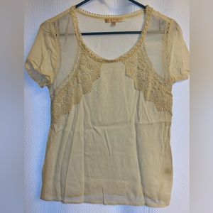 Skies Are Blue Ivory Blouse Crochet